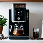 **

"A cozy home coffee studio with high-quality espresso machine, grinder, tamper, digital scale, and fresh coffee beans. Decorated with coffee-related art and green plants. Safe for work, appropriate content, fully clothed, professional setup, perfect anatomy, natural proportions, family-friendly."

**